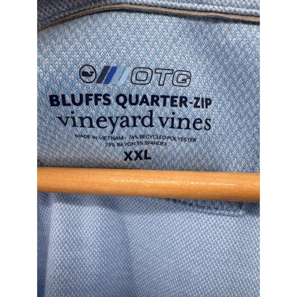 Vineyard Vines Quarter Zip Pullover Mens XXL Blue Textured Preppy